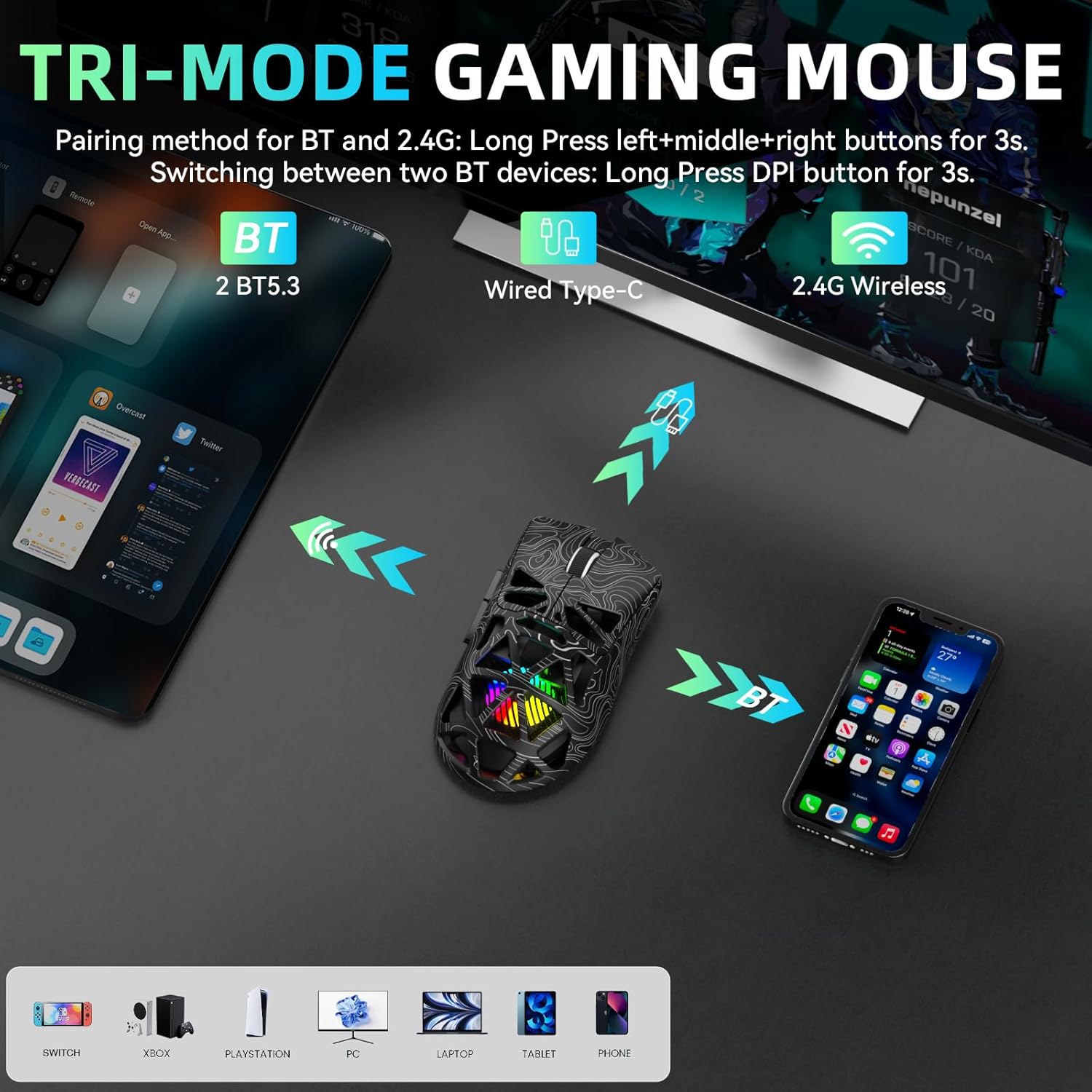 Беспроводная игровая мышь AULA – обзор и цена Gaming Console Buttons